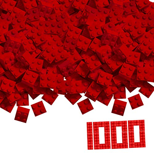 Simba 104114117 - Blox, 1000 rote Bausteine für Kinder ab 3 Jahren, 4er Steine, im Karton, vollkompatibel mit vielen Anderen Herstellern
