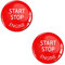 SkinoEu® 2 x Aufkleber 3D Gel Silikon Stickers Start Stop Engine Durchmesser 22.9 mm Zündschlüssel Start Stop Knopf Tuning KS 32