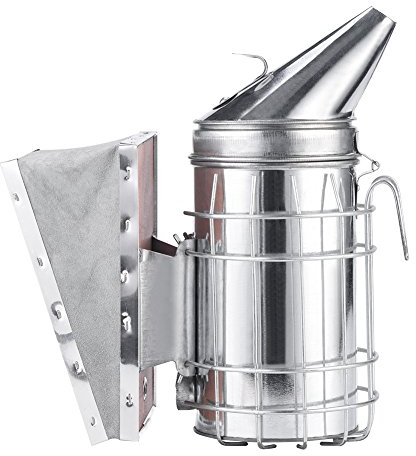 Zerodis Bee Hive Smoker Stainless Steel with Heat Shield Board Beekeeping Bee Smoker Equipment Beekeeper Tools