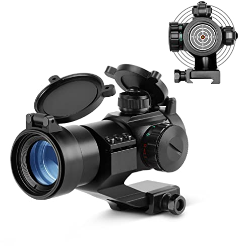 ESSLNB Red Dot Visier Airsoft Scope Leuchtpunktvisier Rotpunktvisier für 22mm/20mm Schiene mit Montage und Schutzkappe