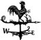 Prettyia Veleta de Viento de Hierro para Tejado, Weather Vane, Silueta de Gallo, Ornamento para Patio Jardín