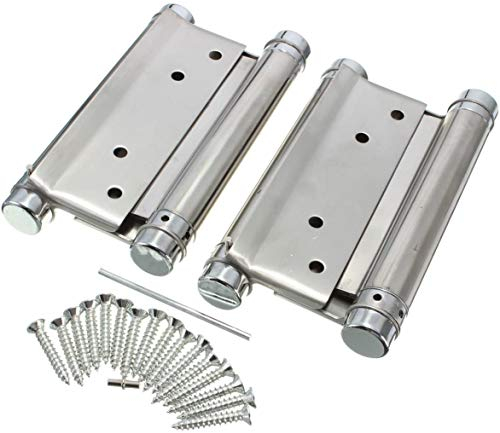 35kg Tragfähigkeit Scharnier mit Doppelfedern, 12,7 cm, Edelstahl, 2-Wege-Öffnung, Doppel-Scharnier (1 Paar)