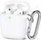 Maledan Kompatibel mit AirPods Hülle AirPods Case Apple Airpods 2 & 1, Voller Schutz Silikon Schutzhülle (Front LED Sichtbar) mit karabiner, Weiß