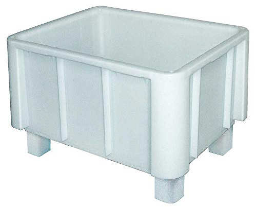 BRB Eurobehälter, stapelbar - für schwere Lasten, LxBxH 800x600x510 mm, lebensmittelecht, weiß, mit 4 Füßen