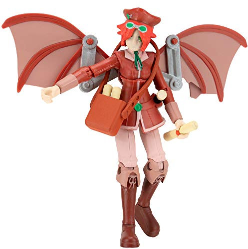 Roblox Imagination Collection Skylas, The Skyland Delivery Girl-Figuren-Set [enthält exklusives virtuelles Artikel], Rot