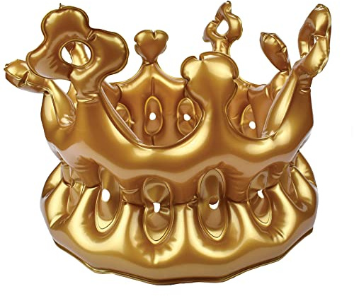 Legami Aufblasbare Krone Re, Gold, Erwachsenengröße, Durchmesser 22 cm, CRO0001