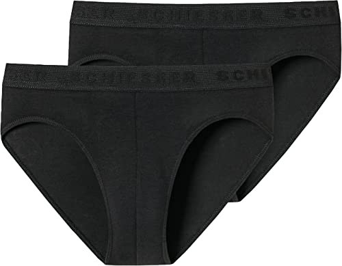 Schiesser Jungen 2 Pack Unterwäsche - 95/5 Organic Bio Baumwolle Größe 92 Bis 140 Slip, Schwarz_173533, 164 EU