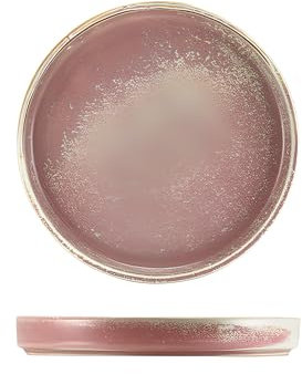 Genware PR-PRS18 Lot de 6 assiettes de présentation en porcelaine Terra Rose Diamètre 180 mm Hauteur 24 mm