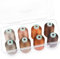 New brothread - 18 Optionen - 8 Schnappen Spulen von 1000m jeder Polyester Maschine Stickgarn mit Klarer Kunststoff Aufbewahrungsbox für Stickerei & Quilten - Different Brown