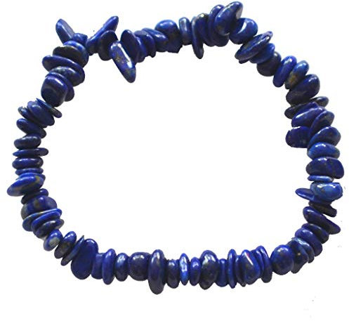 Splitter-Armbänder auf elastischen Zugband | Edelstein-Armband für Damen und Herren | Heilstein und Stretch-Armband (Lapislazuli)