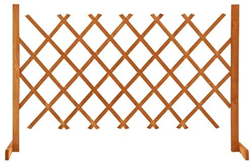 Festnight Scherengitter Ausziehbar Rankgitter Holz Garten-Rankzaun Orange Sichtschutz Terrasse Sichtschutz Zaun Holz 120x90 cm Massivholz Tanne