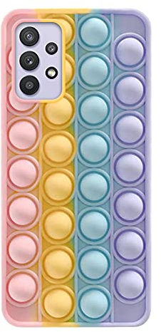 ISAKEN Fidget Toys Phone Case, Pop Fidget Reliver Stressspielzeug Bubble Phone Case, Weich Silikon Schutzhülle Stoßfest Handyhülle, Samsung Galaxy A32 5G