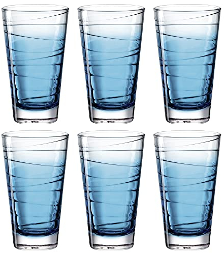 LEONARDO HOME 026832 Trinkglas VARIO STRUTTURA 6er-Set 280 ml blau, Glas