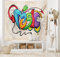 ABAKUHAUS Retro Wandteppich und Tagesdecke, Musik Graffiti Hip Hop aus Weiches Mikrofaser Stoff Waschbar ohne Verblassen Digitaldruck, 230 x 140 cm, Beige