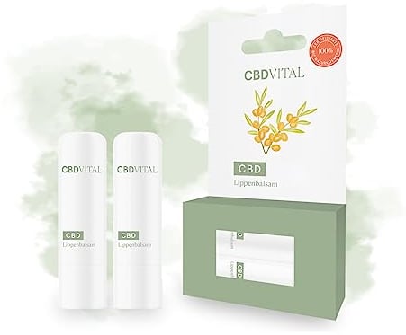 CBD Lippenpflege - 100% natürlich | Schnelle Hilfe für trockene Lippen | Veganes Lippenbalsam | Mit Ringelblume, Sanddorn, Propolis & Cannabidiol | Ideal geeignet für Männer & Frauen