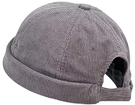 CLAPE Mütze Ohne Schirm Unisex Corduroy Docker-Cap Atmungsaktiv Docker Mütze Hafenmütze Seemannsmütze Basecap Ohne Schirm