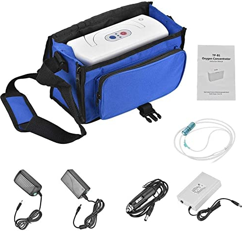 Generador concentrador de oxígeno portátil, máquina de oxígeno Flujo de oxígeno 3L / min Ruido por debajo de 48dB Generador de oxígeno al aire libre para automóvil para el hogar y los viajes