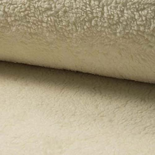 Flauschiger Teddystoff in Natur aus Baumwolle als Meterware zum Nähen, 50 cm