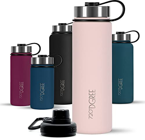 720°DGREE Vaccum Insulated Water Bottle “noLimit“ - 530ml - Leakproof, BPA-Free, Thermo Stainless Steel Flask - For Carbonated Drinks, Kids, Children, Sports, Gym, School, Travel, Outdoor +Sports-Cap