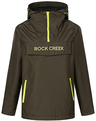 Rock Creek Damen Übergangs Jacke Outdoor Jacke Windbreaker Übergangsjacke Anorak Kapuze Regenjacke Winterjacke Damenjacke Jacket D-474 Dunkelgrün S