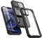ORETECH Compatible with iPhone 12 Case, and [2 x 9H Tempered Glass Screen Protector & 1 x Camera Lens Protector] Shockproof Ultra Thin Hard PC Back Silicone Bumper Cover - Black