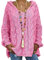 shownicer Pull Femme Oversize Pullover Col en V Sweat À Manche Longue Sweater Tricoté Grande Taille Sweatshirt Tunique Hauts Automne Hiver A Rose Foncé 3XL