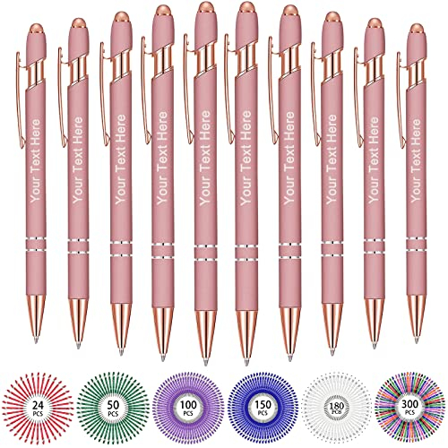 Bis Zu 500 Kugelschreiber Personalisiert Benutzerdefinierter Metall Stift Gravierte Laser-Kugelschreiber Individuelle Stifte Mit Namen Einziehbar FüR Frauen MäNner Hochzeit