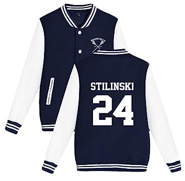OUHZNUX Teen Wolf Stilinski 24 Lahey 14 McCall 11 Dunbar 9 Hockey Uniform Druck Herfst Winter Unisex Jeugdige Kleding Honkbal Uniform-Navy||4XL