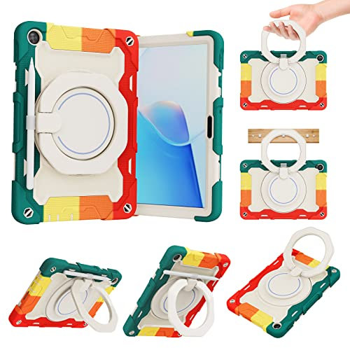 nincyee Funda de silicona para tablet Huawei MatePad SE 25.7 cm/T 10S/T 10, funda a prueba de golpes con soporte para lápices, correa para el hombro, soporte giratorio para colgar en anillo grande