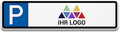 PrintPlanet® Parkschild mit eigenem Text personalisieren - Kunststoffplatte 5 mm - Verschiedene Größen - Parkplatzschild mit Logo