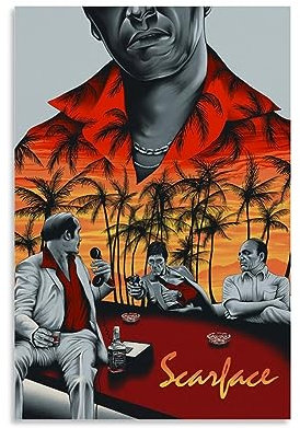 Scarface Filmkunst-Poster, Leinwand-Poster, dekoratives Gemälde, Leinwand-Wandposter und Kunstdruck, modernes Familienschlafzimmer-Dekor-Poster, 20 x 30 cm