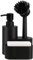 1 Set Matt Black Soap Dispenser with Sink Caddy, Pump & Sponge Brush - 300ML for Kitchen & Bathroom