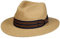 Stetson Yescott Traveller Raffiahut - Naturfarbener Hut - Gestreiftes Garniturband - UV-Schutz 40 - Damen und Herren - Frühjahr/Sommer Natur M (56-57 cm)