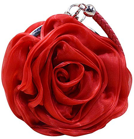 MEGAUK Damen Satin Clutch Rose Abendtasche Mini Handgelenktasche Clutch-Geldbörsen für Hochzeit Party