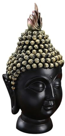 CAXUSD Zen Garden Asian Buddha Head Statue Resin Buddha Sculpture for Home Decor Buddha Head Decoration Lucky Buddha Ornament Head Sculpture Ornament