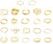 NYGGTYK 22-Teilige Knuckle-Goldringe, Goldene Knuckle-Ringe, Verstellbare Ringe Für Frauen, Modischer Goldschmuck, Vintage-Fingerring-Set, Stapelschmuck, Schmuckzubehör