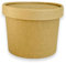 ECOPICNIC Tarrinas de Sopa de Papel Kraft con Tapa Kraft 50 unidades 250 ml | Cuencos desechables de cartón kraft con tapa, ideales para sopa, comida para llevar