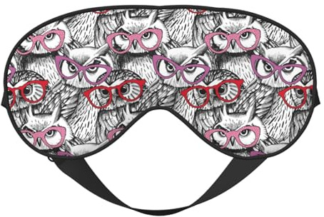 Schlafmaske, Augenmasken für Schlaf, Schlafmasken für Damen und Herren, Verdunkelung Augenabdeckungen für Reisen/Schlafen, Brille Eule Augenmaske