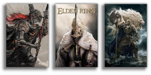 NebulaNova Spiel poster, Elden Ring Poster, ungerahmt, 40 x 60 cm, Version mit HD-Druck, Poster für Wohnzimmer, Wohnzimmer, Wandkunst, Dekor