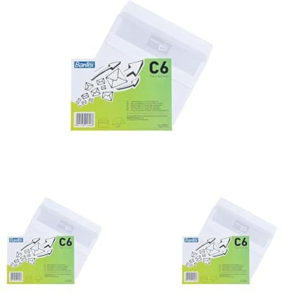 Bantex Selbstklebende Briefumschläge/Umschläge C6 (114 x 162 mm), Weiß, 25 Stück in Folienpackung (Packung mit 3)