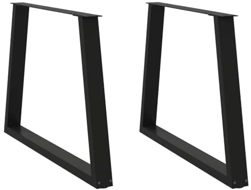 vidaXL Pieds de Table à Manger en Forme de V 2 pièces Noir 90 x (72-73,3) cm Acier