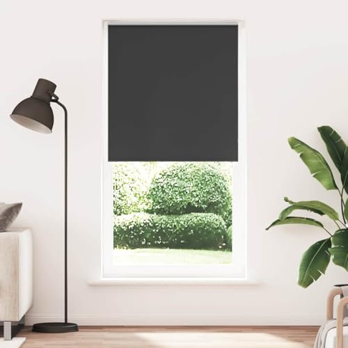vidaXL Verdunkelungsrollo Schwarz 100x230 cm Stoffbreite 95,7cm, Rollo, Klemmfix, Thermorollo, Verdunklungsrollo, Klemmrollo, Fensterrollo