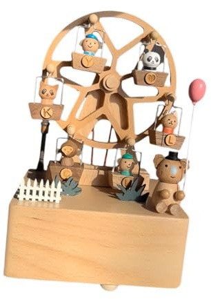 Harilla Spieluhr-Tisch-Mittelstück aus Holz mit Kleintier-Geburtstags Geschenk Mechanismus Musik Box Windmühle Spieluhr für Kinder Jungen Mädchen, Löwenzahn Versprechen