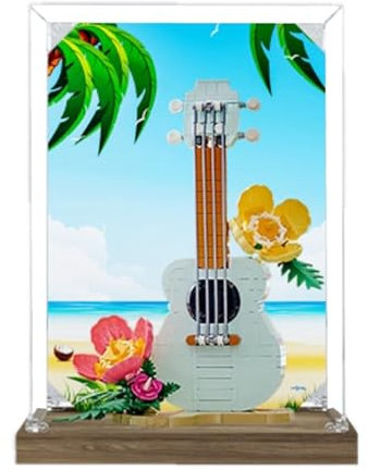 Acryl 3 mm Displaybox für Lego 31156 Ukulelen-Modell, transparente staubdichte Displaybox, Aufbewahrungsbox, kompatibel mit Lego 31156 Modell (Modell nicht im Lieferumfang enthalten) (Stil B)