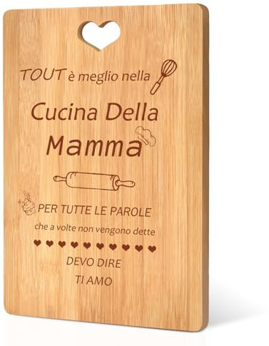 Regalo Mamma Compleanno, Regalo Festa Della Mamma, Tagliere in Bambù, Regali Mamma Cucina, Regali Mamma da Parte di Figlia Figlio, Regalo Festa Della Mamma Utile