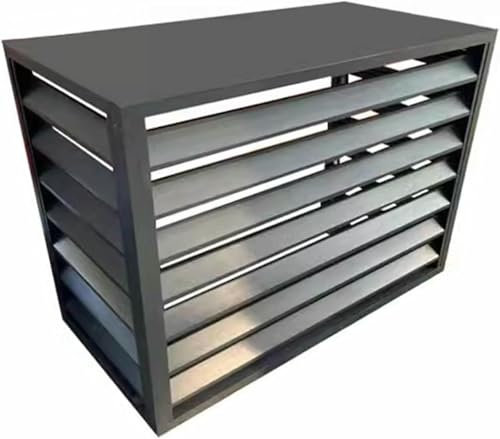 Klimaanlagen-Heizkörperabdeckung, robustes Aluminium, Sichtschutzzaun, freistehendes Gehäuse zum Abdecken von Müll oder Klimaanlagen, geeignet für den Innen- und Außenbereich (Grau