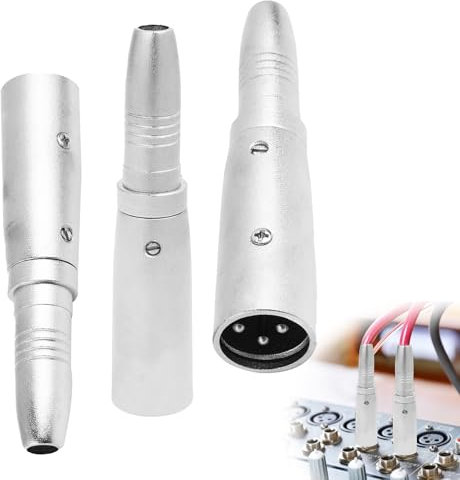 3 Pièces Adaptateur XLR mâle vers 1/4 Femelle Prise XLR 3 Broches vers connecteur Audio Prise 6,35 mm, Convertisseur de Connecteur pour Microphones, Mixeurs, Guitares