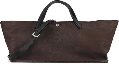 Women's Canvas Leather Totes Handbag Commuting Shoulder Crossbody Armpit Bag Leisure Versatile Casual Chic Stylish Clutch (E)