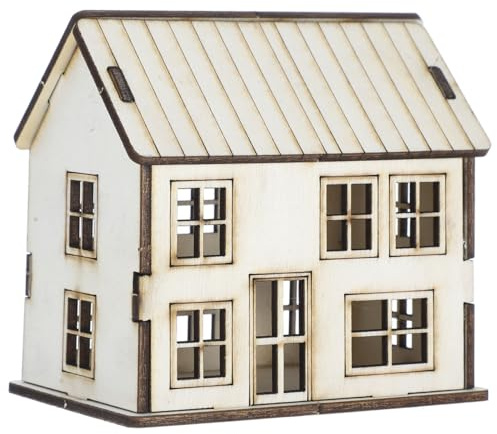 CLISPEED DIY Miniature Wooden House Kit for Kids and Adults Unfinished Craft Model for Christmas Village Decoration Home Decor and Sandbox Scenes Easy Assembly Mini House