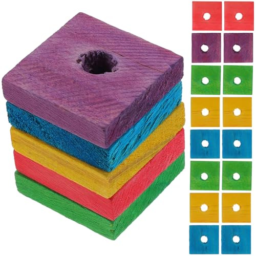 ifundom 100 Stück Papageien Kauspielzeug aus Holzspänen DIY Holzspielzeug für Kleine Vögel Wie Sittiche Nymphensittiche und Papageien Fördert Zähneknirschen Spiel und Zahnpflege